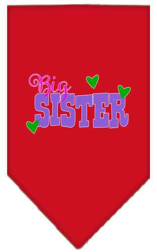 Big Sister Screen Print Bandana Red Large